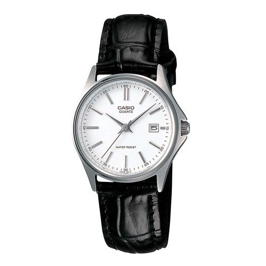 Casio นาฬิกาข้อมือผู้หญิง สีดำ สายหนัง รุ่น LTP-1183E-7ADF