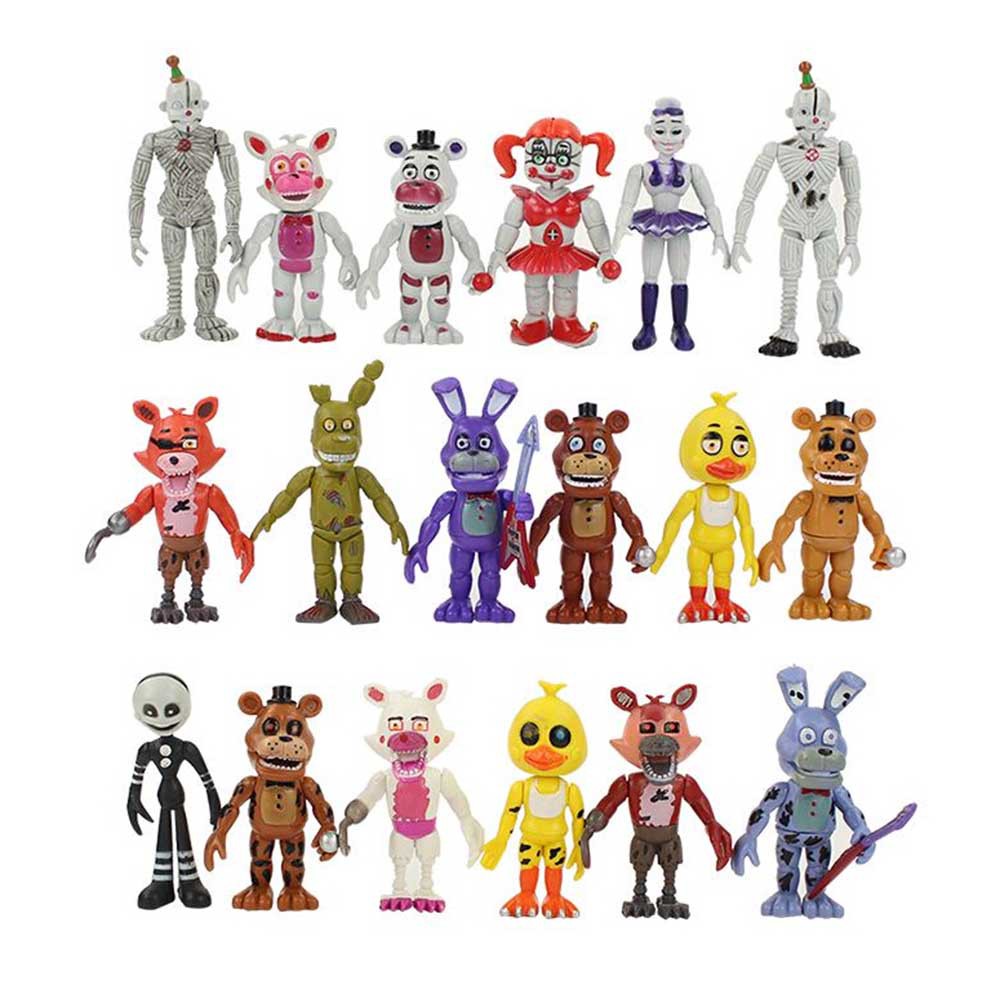 6 ชิ้น/18 ชิ้น/เซ็ต 11-14 ซม.อะนิเมะเกม Five Nights ที่ Freddys Freddy Bonnie Chica Foxy Freddy Fazbears พิซซ่า PVC Action Figures ตุ๊กตาของเล่น