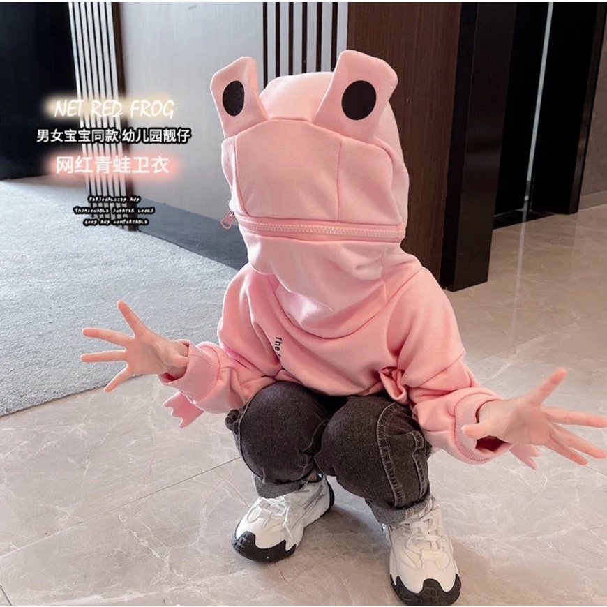 818--เสื้อฮุ้ดลายกบของเด็ก เสื้อกันหนาว เสื้อฮุ้ดเด็กหญิง/ชาย  น่ารักใส่สบาย พร้อมส่ง - รูปที่ 2