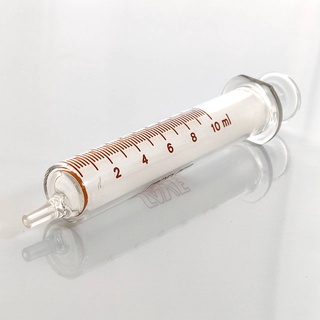 10 ml.หลอดฉีดยาแก้ว  ปลายฉีด กระบอกสูบชนิดใส( Glass Syringe )