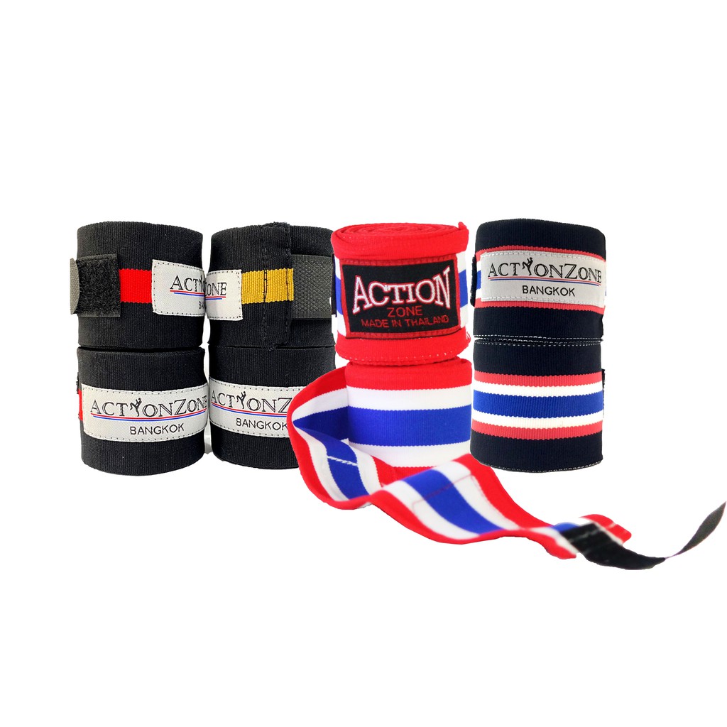 Muaythai Handwraps Thai flag ผ้าพันมือมวยไทย ลายธงชาติ (ราคา ต่อคู่)