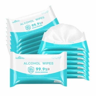 ทิชชูเปียกแอลกอฮอล์ Alcohol Wipes 75% กำจัดแบคทีเรีย​ฆ่าเชื้อโรค 99.9%