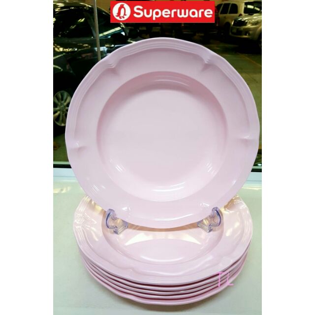 จานลึก9"=6ชิ้น ซุปเปอร์แวร์สีโอลด์โรสคลาสสิก