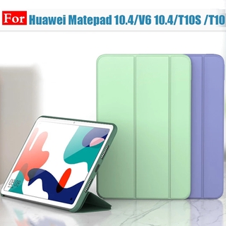 เคสโทรศัพท์หนังฝาพับพร้อมช่องใส่บัตรสําหรับ Huawei Matepad T10 T10S 10 . 8 Pro 10 . 4 2020 Matepad 11 2021 Mediapad T5 10.1 M6 10 . 4 " Honor V6 10 . 4