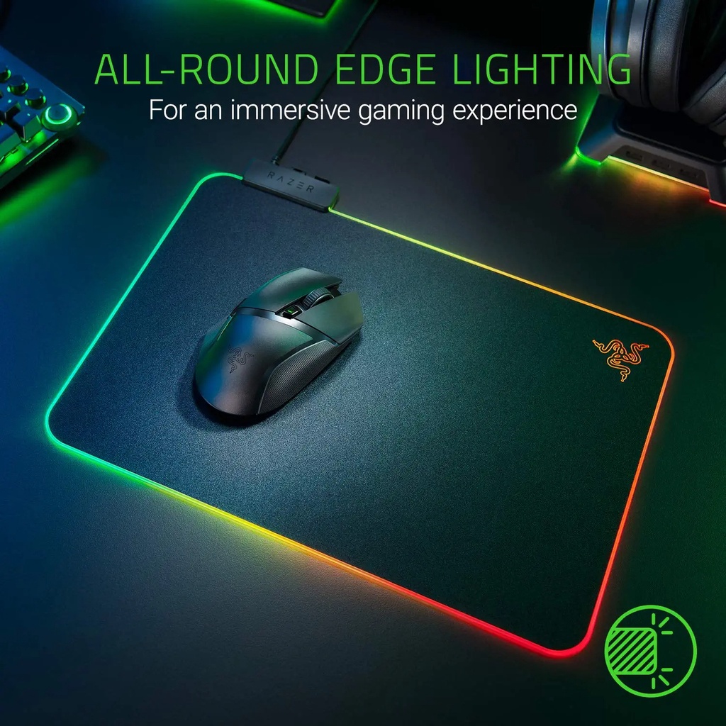 แผ่นรองเม้าส์ Razer Firefly V2 Micro textured Surface Mouse Mat with ...