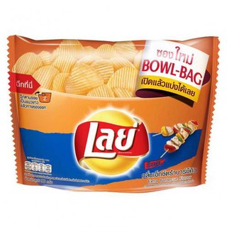 เลย์ ร็อค มันฝรั่งแท้ทอดกรอบ รสเอ็กซ์ตร้า บาร์บีคิว BOWL-BAG 90 กรัมขนมทานเล่น