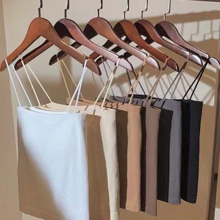 บราสายเดี่ยว สายเดี่ยว เสื้อสายเดี่ยวไหมพรมแฟชั่นมินิมอล สไตล์สายฝอ เกาหลี Free Size BRA(979)