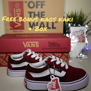 รองเท้าผ้าใบ Vans Maroon รุ่นพิเศษ สําหรับเด็กผู้ชาย และเด็กผู้หญิง