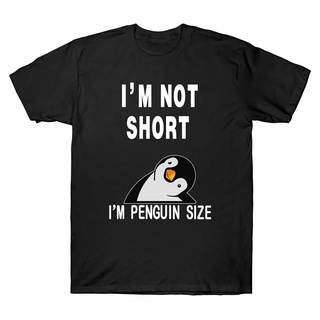 เสื้อยืดแขนสั้น พิมพ์ลาย Im Penguin แฟชั่นสําหรับผู้หญิง