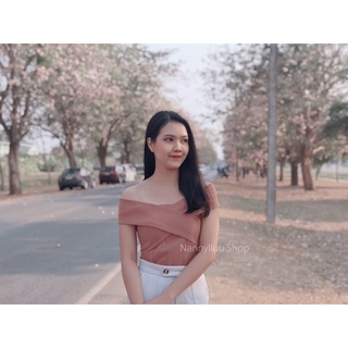 🌷เสื้อปาดไหล่ไขว้หน้า🌷