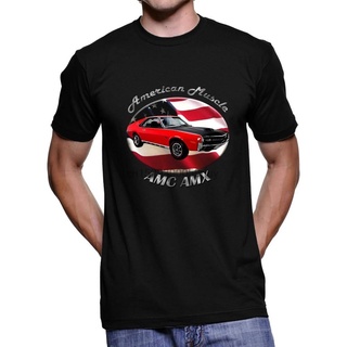 ROUND คอลูกเรือเสื้อยืด พิมพ์ลาย AMC AMX American Muscle Dark สไตล์คลาสสิก สําหรับผู้ชาย-4XL