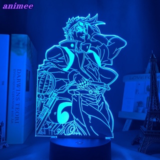 โคมไฟกลางคืน Led รูปการ์ตูนอนิเมะ Jojo Bizarre 3d ของขวัญวันเกิด สําหรับตกแต่งห้องนอน