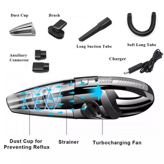(🇸🇬SG) Cordless Car Vacuum Cleaner 120W Powerful Handheld Portable Mini Vacuum Rechargeable Lightweight Strong Suction