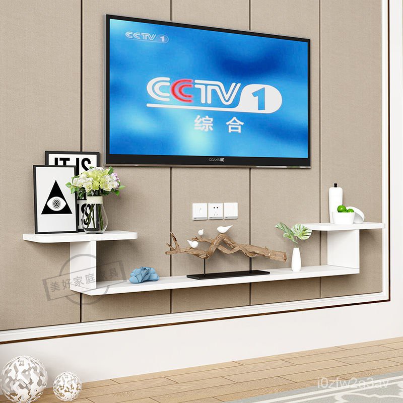 Tv Wall Punching Decoration Shelf Background Wall Shelf Wall Closet Living Room Wall Hanging Wall Creative Wall Mounted Shopee Thailand