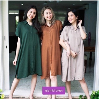 Lula HOME ชุดเดรส แต่งกระดุม แบบเรียบ LULA DRES