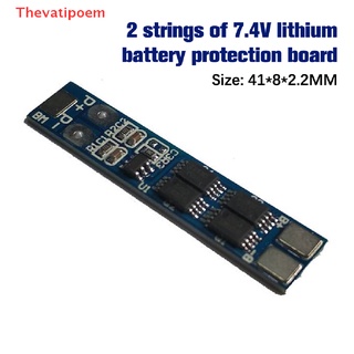 [Thevatipoem] แผ่นบอร์ดป้องกันที่ชาร์จลิเธียมโพลิเมอร์ PCB BMS 2S 7.4V 8.4V 8A 18650 16A