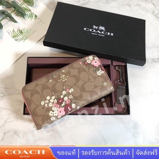 COACH  29931 กระเป๋าสตางค์หนังลายผู้หญิง กระเป๋าสตางค์ใบยาว กระเป๋าซิป