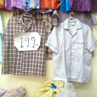 ชุดนอนขาสั้น เสื้อ+กางเกง ราคาเดียว199บาท