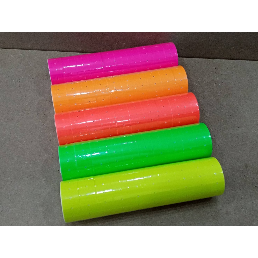 สติกเกอร์ติดราคา สีสะท้อนแสง (10 ม้วน)