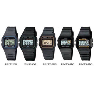 CASIO ผู้ชาย รุ่นF-91W-1DG ,F-91W-3, F91WG-9 และ F-94WA-8,F-94WA-9#ของแท้รับประกัน1ปี