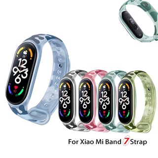 สายนาฬิกาข้อมือซิลิโคน ลายพราง สีโปร่งใส สําหรับ Xiaomi Mi Band 7 Miband 3 4 5 6 7