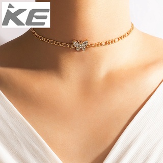 Simple Necklace Diamond Butterfly Single Clavicle Chain Metal Chain Necklace for girls for wo