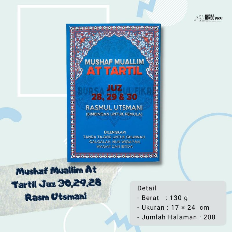 Mushaf Muallim ที่ Tartil Juz 30,29,28 Rsm Utsmani สําหรับผู้เริ่มต้น