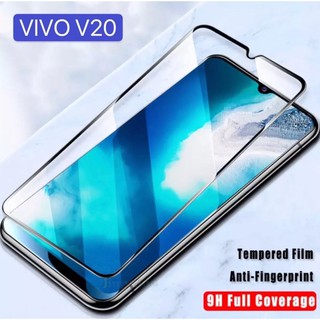 ฟิล์มกระจกนิรภัย เต็มจอ Vivo V20 ฟิล์มกระจกVivo V20 ขอบดำ ฟิล์มกันกระแทก ฟิล์มกันจอแตก คุณภาพดี รับประกันสิงค้า