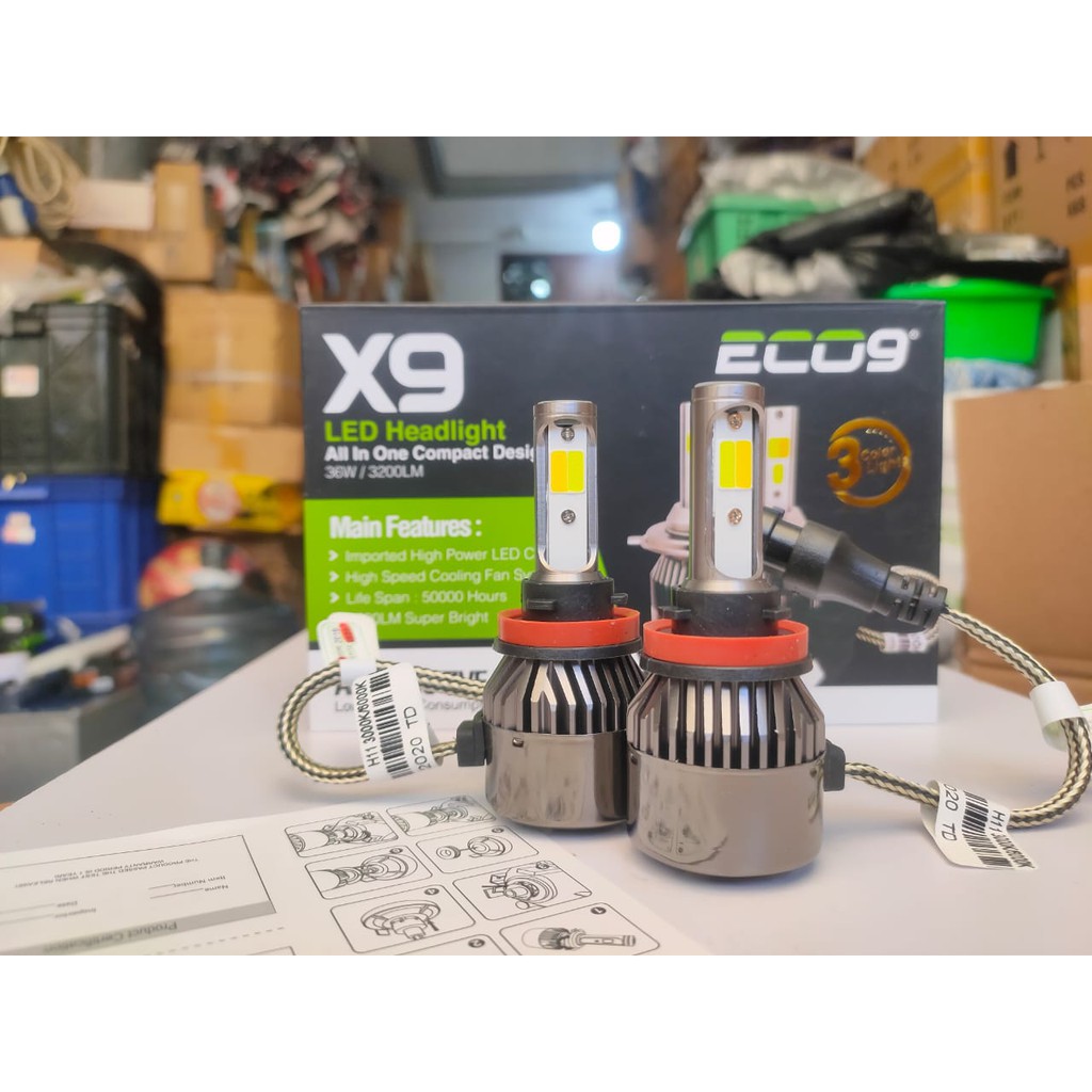 X9 ECO9 LUMINOS LED HB4 รับประกัน 3 สี - HB4 36 WATT LED LAMP