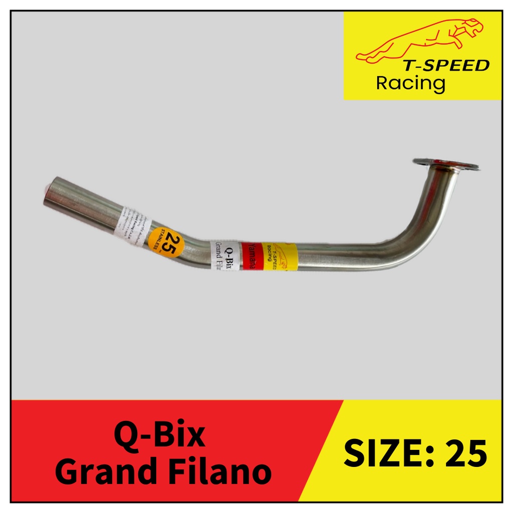 คอท่อ Yamaha Q-BIX/ Grand Filano  🔩 Stainless steel แท้ เกรด 304 หนา: 1.2 มิลลิเมตร  Size 25 m.m. รา