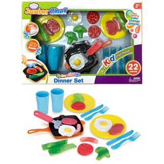 Junior Chef Color Change Dinner Set เปลี่ยนสีได้เมื่อโดนน้ำเย็นและเปลี่ยนสีกลับได้