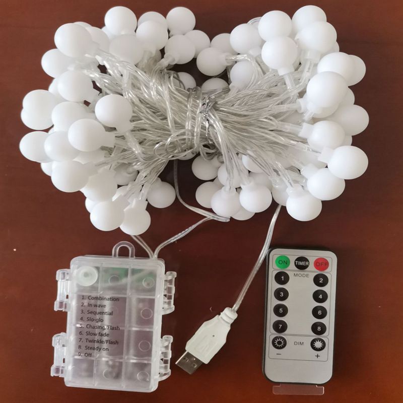 ไฟ LEDเชอรี่ 2ระบบ( USB/ถ่าน) 8 สเต็ป พร้อมรีโมท