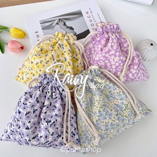 (พร้อมส่ง🛻) Rainy Bag 🌧🌈•ถุงผ้าทรงเชือกรูด แข็งแรง ผ้านุ่ม น่ารักมาก ใส่ของจุกจิกอเนกประสงค์