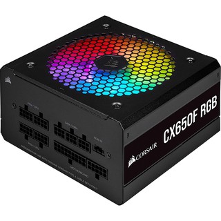 โปร PSU Corsair CX650F Black RGB 650W 80Plus Bronze Certified Modular Power Supply # CX550F CX750F Black