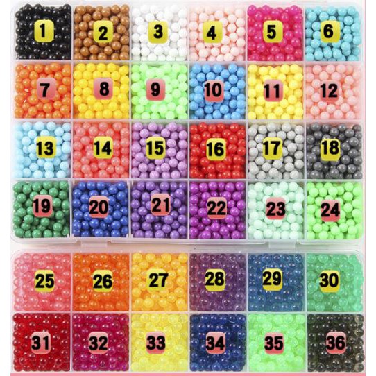 รีฟิว ลูกปัดไอน้ำ ขนาด 5 mm สีเบอร์ 1-40 แพคละ 200+, 600 เม็ด เลือกสีได้ เพิ่มสีเนื้อ และสีพิเศษ(คละสี) ขนาด 5 mm