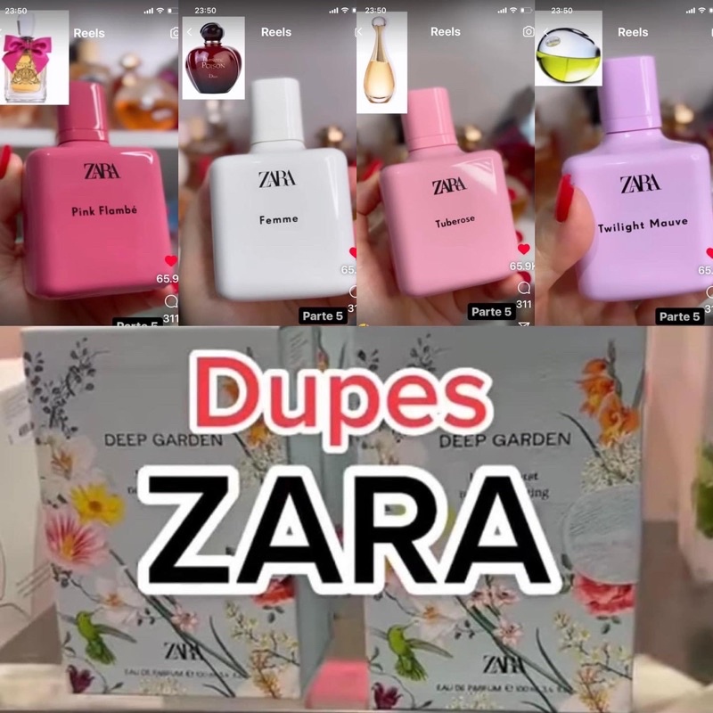 น้ำหอมซาร่า Zara pink flembe/ femme/ tuberose/ twilight mauve ตัวดังคล้ายน้ำหอมแบรนด์ดัง