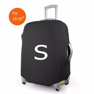 ถุงผ้าคลุมกระเป๋าเดินทาง (Lycra spandex travel suitcase spandex luggage cover) ไซร์ L ขนาดกระเป๋า 26-30 นิ้ว - สีดำ