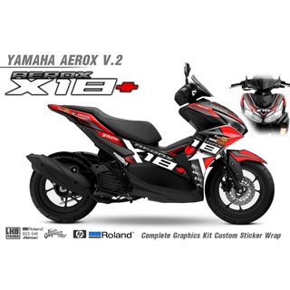 สติ๊กเกอร์แต่งลายรถ YAMAHA AEROX V.2 ลาย X-18