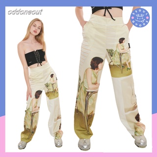 (พร้อมส่ง) กางเกงขาวยาว  ODDONEOUT - Holiday morning zipper pants