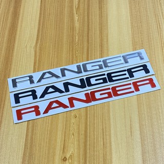 โลโก้* RANGER ตัวอักษรแยก  ติดฝากระโปรงหน้ารถ FORD ( ขนาด* 2 x 27.5 cm ) ราคาต่อชิ้น