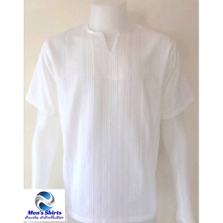 เสื้อไซส์พิเศษ 2XL อก 52 นิ้ว  ผ้าฝ้าย  คอเจาะ  สีขาว  แขนสั้น