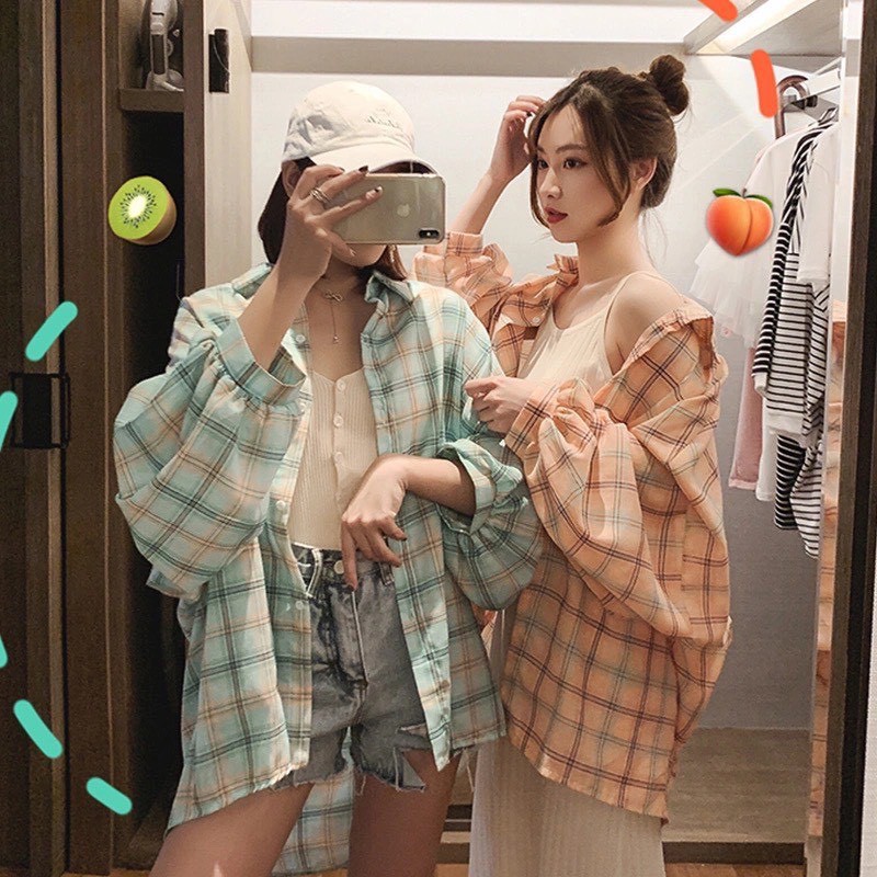 SALABO(พร้อมส่ง) เสื้อเชิ้ตลายสก็อต วินเทจ สีสันสดใส #8668 ราคา ถูกที่สุด ดีลบีเคเค แกลเลอรีภาพที่ 9