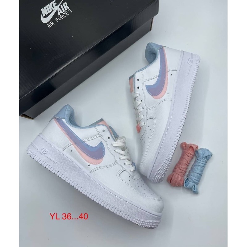 Nike Air Force 1 Low LV8 Pastel(size36-40)White Blue Pink