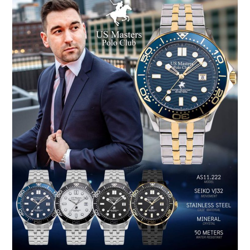 นาฬิกาข้อมือคุณผู้ชาย Us Master Polo Club แท้