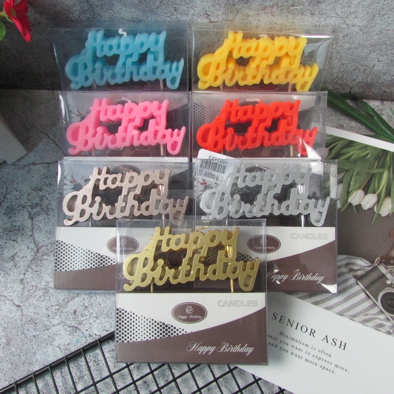เทียนวันเกิด เทียน Happy birthday ครบชุด พร้อมส่ง ร้านไทย