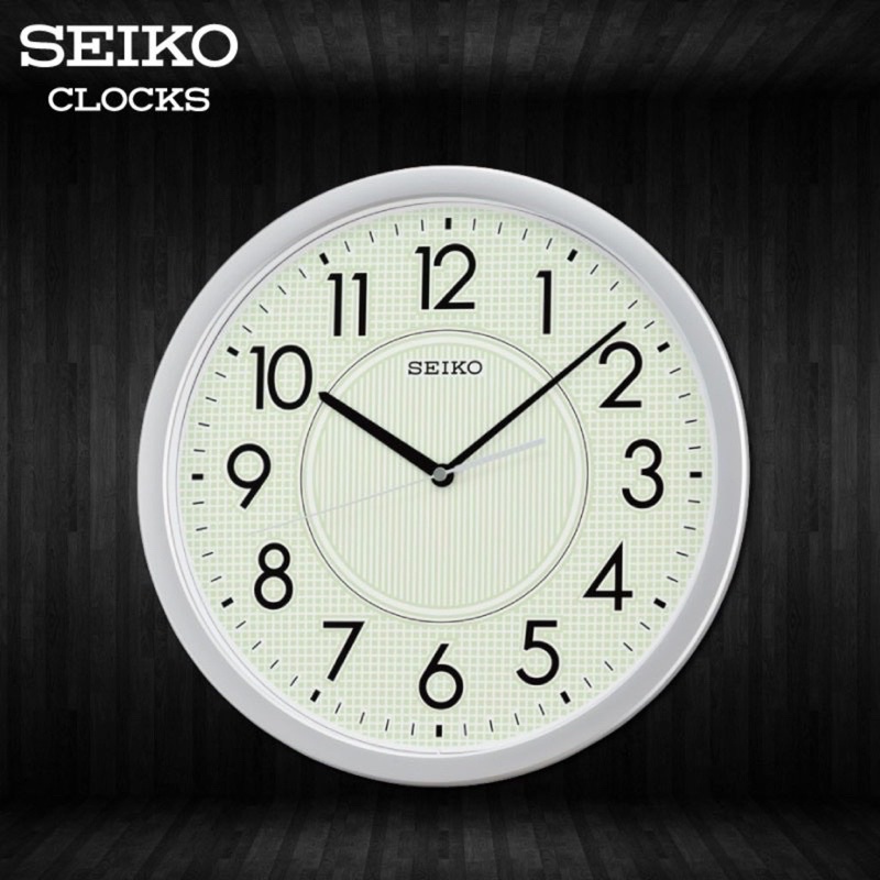 นาฬิกาแขวนผนัง ตัวเรือนพลาสติก SEIKO รุ่น QXA629G สีทอง QXA629S สีเงิน หน้าปัดพรายน้ำ Lumibrite เรืองแสงที่มืด