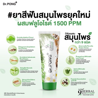 [ฟอกฟันขาว แก้ฟันเหลือง] Dr.PONG 9x herbal plus fluoride toothpaste ยาสีฟันสมุนไพร ลดเหงือกอักเสบ ลดกลิ่นปาก ป้องกันฟัน img 4