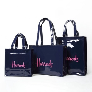 สต็อคพร้อม Harrods กระเป๋าสะพายไหล่ PVC คลาสสิก Handbag Shopping Bag