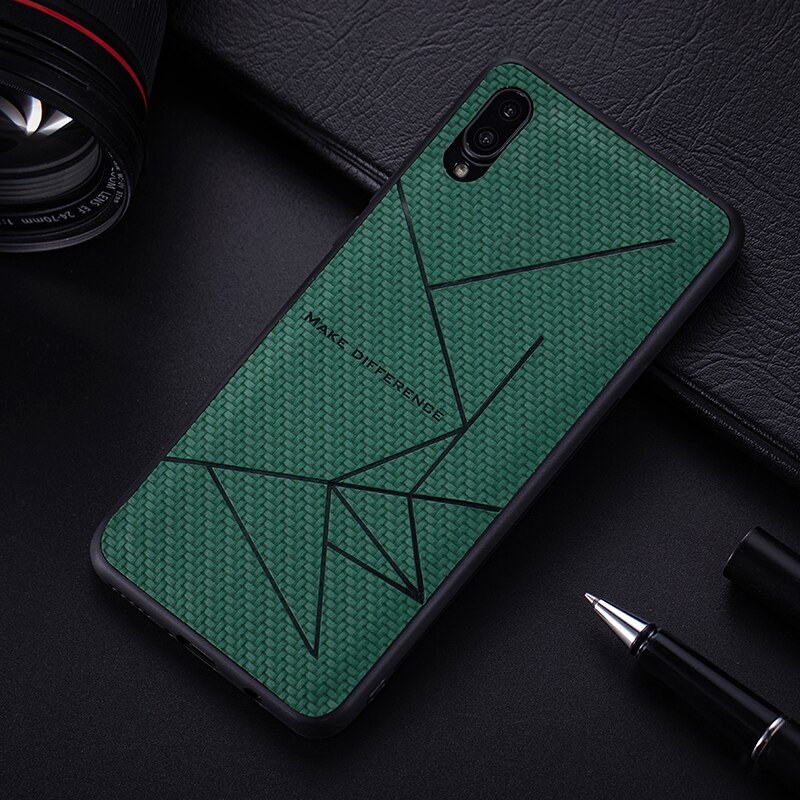 Casing Phone Huawei P20 Pro Enjoy 9 9e Plus Y9 2019 Case Fashion Stripes Leather Case Phone Huawei H