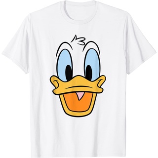 เสื้อยืดผ้าฝ้ายพรีเมี่ยม เสื้อยืด พิมพ์ลาย Disney Donald Duck Big Face สําหรับผู้ใหญ่